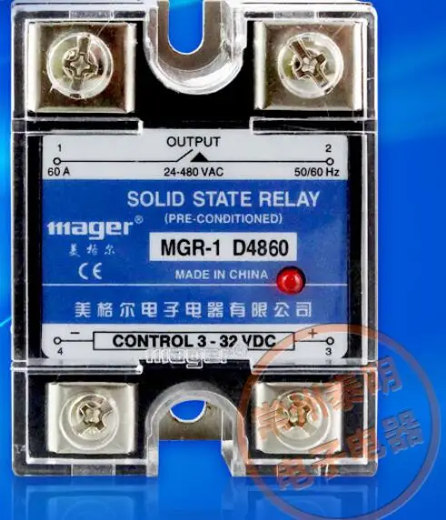 

mager Genuine new original single-phase solid-state relay 220V SSR MGR-1 D4860 60A DC control AC DC-AC
