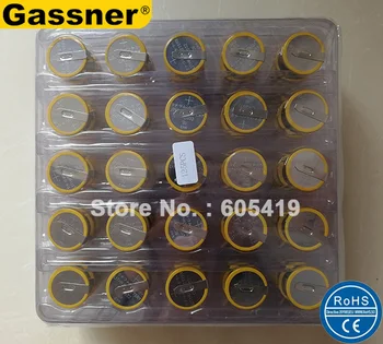 

5000pcs/Lot Tabbed CR2032 3V Button Battery with 2 pins, horizontal mount through hole CR2032-1F4 for Player PCB