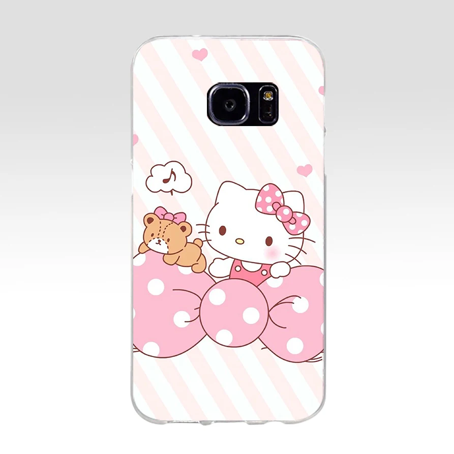 76A Модный мягкий силиконовый чехол hello kitty из ТПУ для samsung Galaxy s6 s6 s7 edge s8 s9 plus чехол