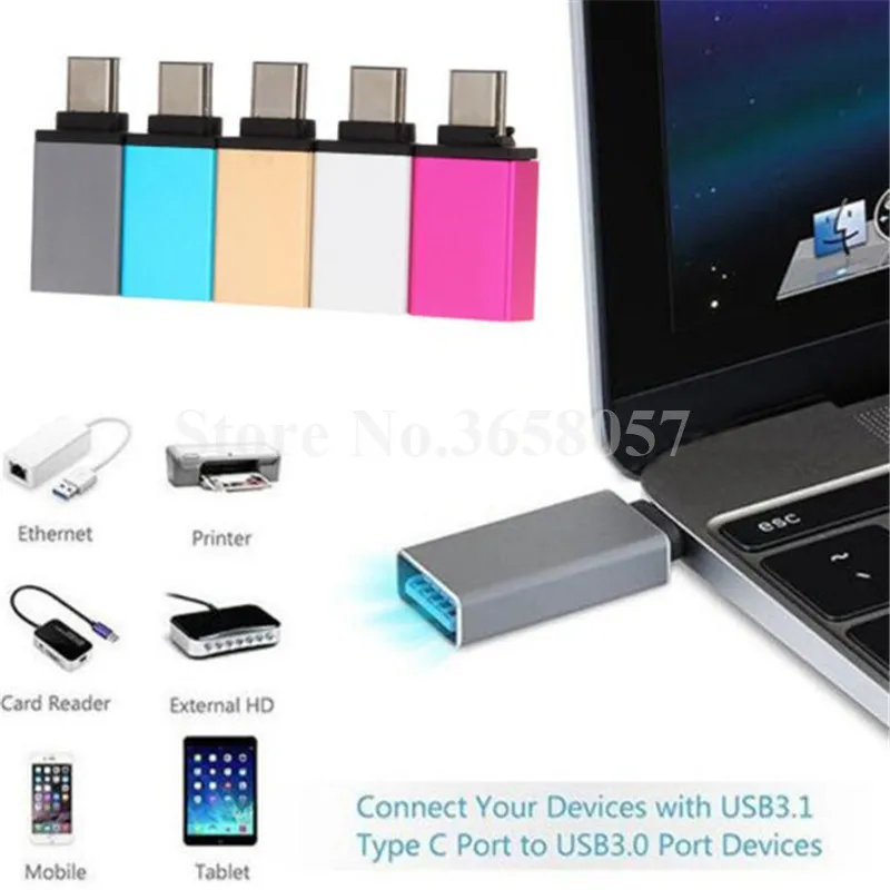 

10pcs USB-C 3.1 Type C Male to USB 3.0 Female OTG Data Sync Adapter for Macbook for samsung s9 s8 usb c phone