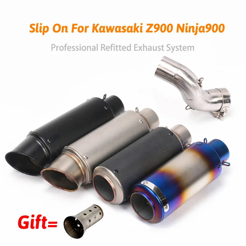 

Z900 Motorcycle Exhaust Escape Modified Middle Pipe Connection Link Pipe Carbon 51mm Muffler Slip On For Kawasaki Z900 Ninja900