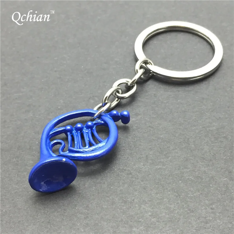 1pcs New How I met your Mother Blue French Horn keychain Pendant with Silver