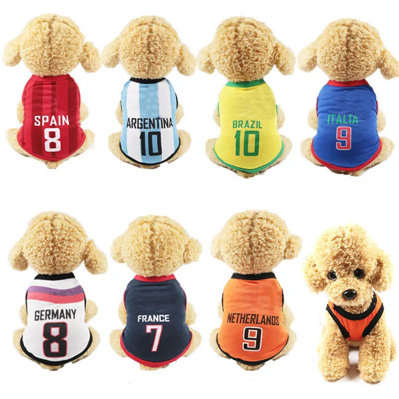 

Hot Cute Pet Dog Football Match Print Vest Clothes for Dogs Costume Sports Pet T-shirt Clothing Plus Size @LS MA2818