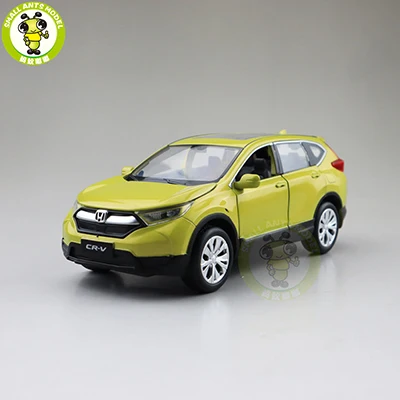 1/32 JACKIEKIM CRV CR V SUV литая модель автомобиля игрушка джип для детей Детское звуковое освещение Вытяните назад Подарки - Цвет: Yellow(no box)