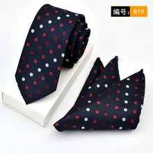 Brand Dot Print blue Neck Ties For Men Wedding Tie Pocket Square Set 6cm Skinny Mens Neck Tie Handkerchief Set fashion men s square dot pattern tie deep blue