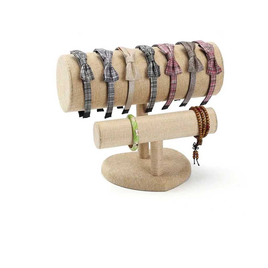 Velvet T-Bar Headband Holder Retail Shop Jewelry Display Bangle Stand Rack