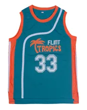 Jackie Moon Flint Tropical Throwback Jerseys 33 Retro font b Basketball b font Movie Jersey Cool