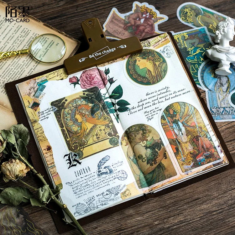 

Vintage Image Collection Series Paper Sticker Decorative Washi Stickers Scrapbooking Travel Stick Label Stationery Gift Stickers