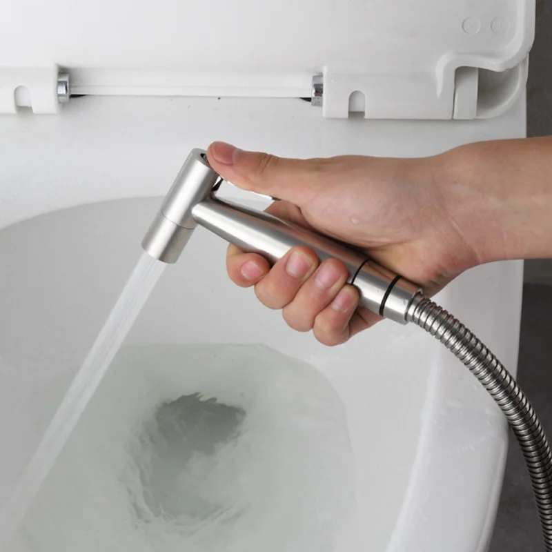 

Handheld Toilet bidet sprayer set Kit Stainless Steel Hand Bidet faucet for Bathroom hand sprayer self cleaning shower head