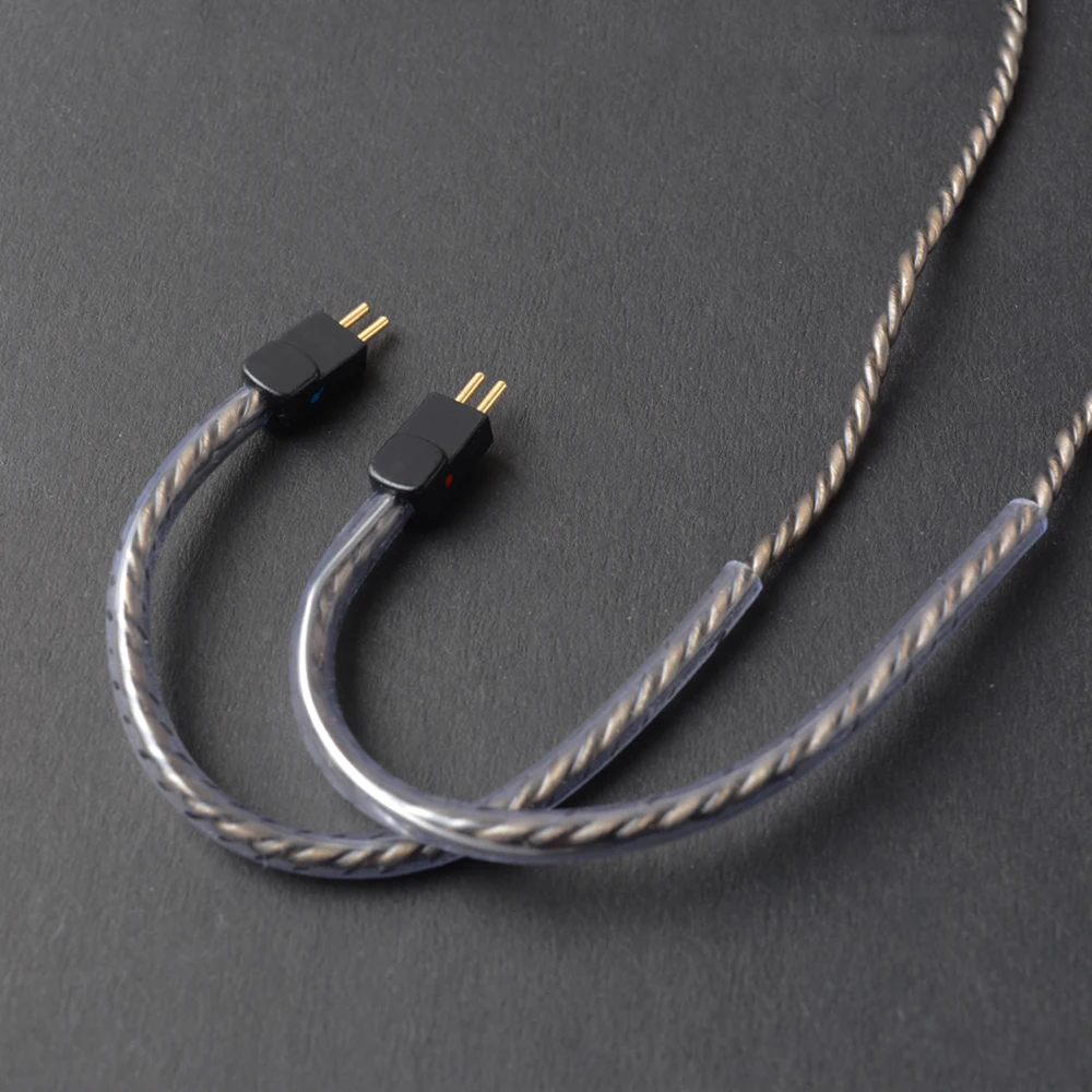 OKCSC сменный кабель 0,78 мм 2pin Jack 3,5 мм штекер один кристалл покрытием серебро для WestoneUE18/JH13/iSINE10 KZ ZS3 ZS5 ZS6