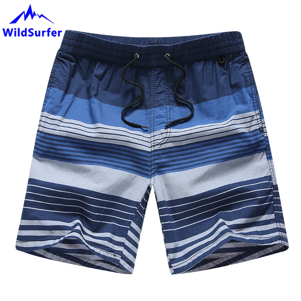 

WildSurfer 2019 Men Beach Pants Quick Dry Swimwear Shorts Plus Size Bermudas Surfing Swimming Mens Striped Athletic Shorts SP83