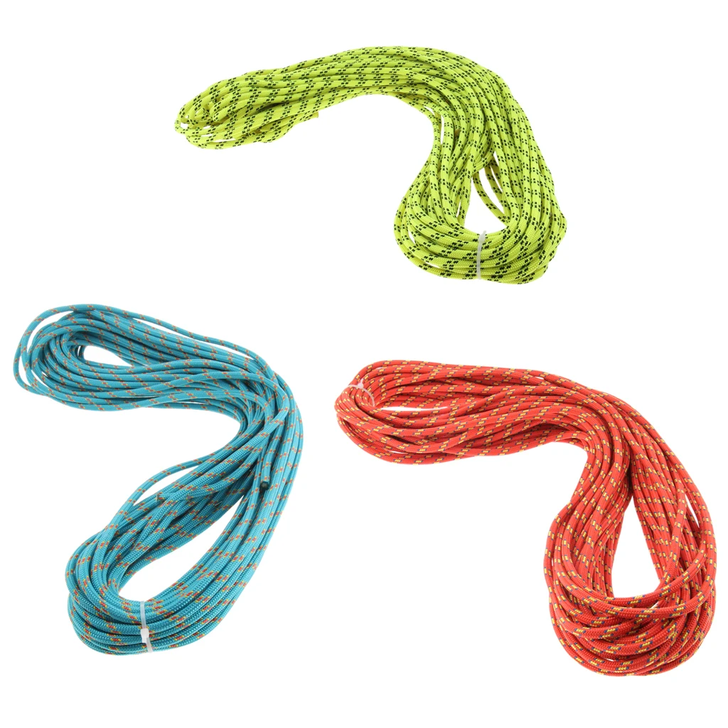 

Nylon Climbing Safety Auxiliary Rope Static Cord Outdoor Rescue Tool Multipurpose Climbing Accessories 6mmx30m Orange/Green/Blue