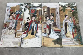

Antique silk painting Chudo painting four beautiful indoor decoration map