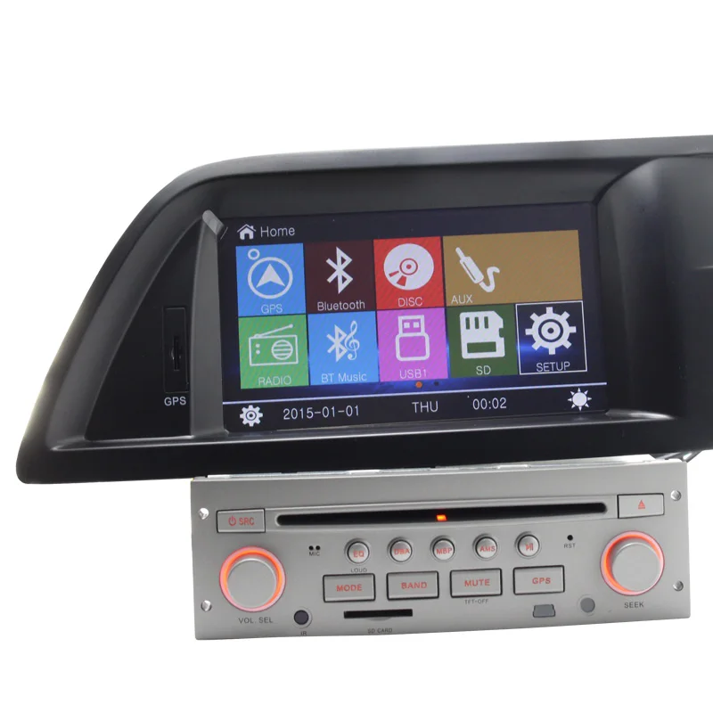 2 Din7 Duad Core Steering Wheel Control For Citroen C5 Car Dvd Usb Gps Player Car