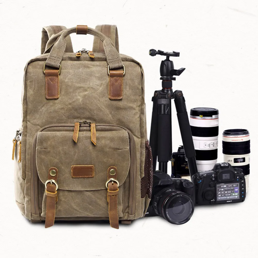 

Premium Large Capacity Package Men or Women High Quality Vintage Bags Travel Backpack Waterproof Photography Canvas Bag #0819