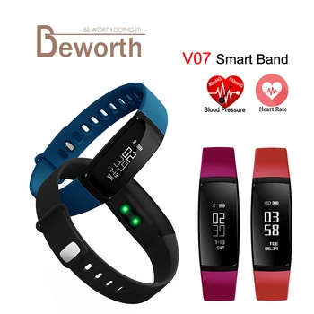 

V07 Smart Bracelet Blood Pressure Heart Rate Monitor Band Watch Fitness Pulse Meter Activity Tracker for Android iOS