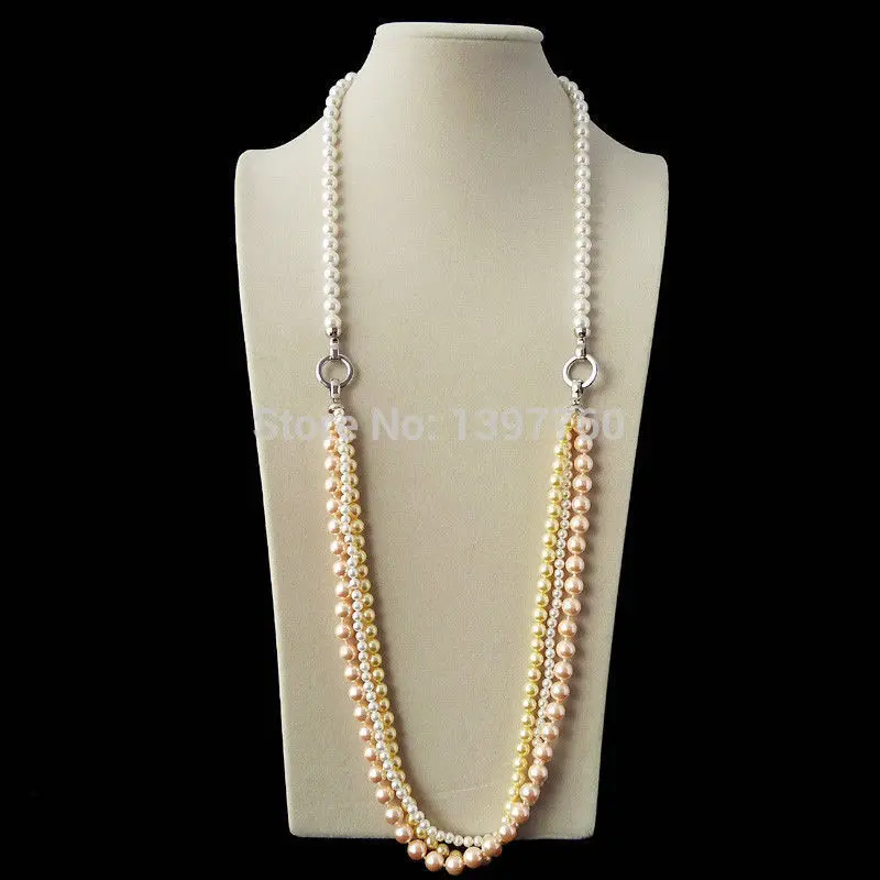 

Free Shipping Miss charm Jew.51 latest popular flexible and changeable style shell pearl fashion necklace set (A0428)