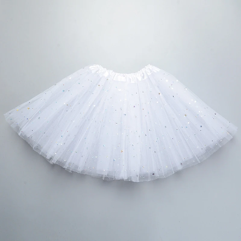Вечерние танцевальная одежда для балета для маленьких девочек оптом мелкая блестящая юбка-пачка юбки 15 цветов для девочек Шифоновая юбка Горячая пачка детские юбки 2-8years