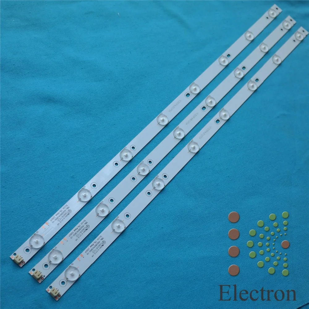 

613mm*17mm 8leds 2pin TV Panel Backlight Lamps LED Strips w/ Optical Lens 32'' LCD TV Screen Fliter New 2pcs
