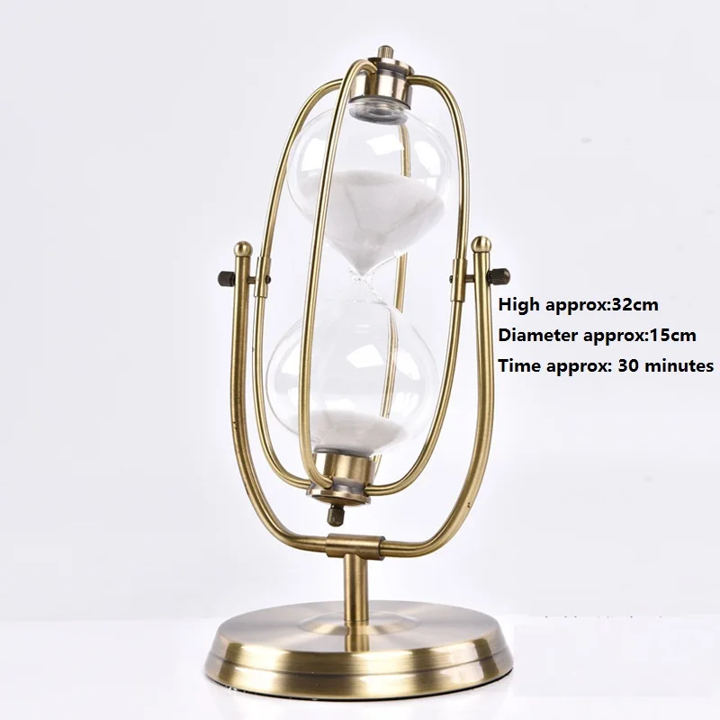 Creative metal Colorful Hourglass Sandglass Sand Clock Timers Wooden Frame Creative Gift Modern Home Decorations Ornaments
