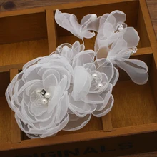 Alexzendra модные белые цветы жемчуг свадебный головной убор для женщин Головные уборы Свадебная вечеринка мероприятия заколка для волос