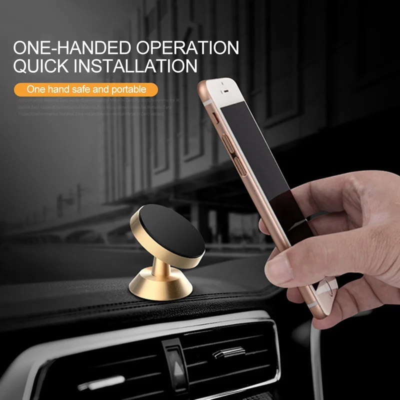 

FR 360 Degree Car Phone Support Mobile Phone Holder Car Magnetic Phone Holder Instrument Panel Magnet Fixed Dropship