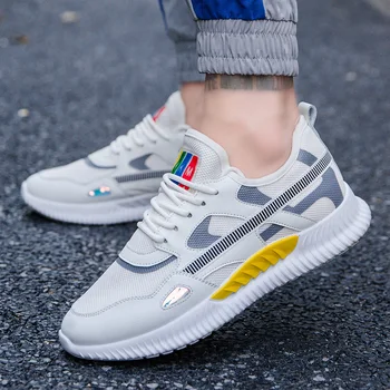 

Man Casual Sneakers Vulcanized Shoes Male Breathable Footwear Brand Designer Lace-up Flats Platform Shoes Tenis Masculino