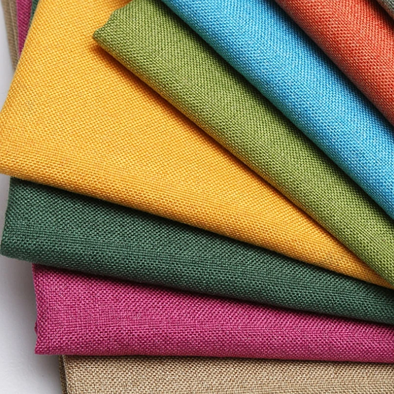 

colourful Coated sofa fabric Solid rough Cotton Linen Fabric For DIY Pillow Home textiles 50X70cm 50X145cm /piece A64