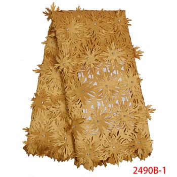 

Wholesale 2018 New Design Lace Fabric With Stones For Clothing Guangzhou Lace Fabric QF2490B-1