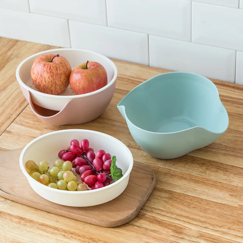 

Multi-function Plastic Fruit Plate Dessert Tray Plate Snack Dish Double-Layer Desktop Decor Melon Seeds Candy Storage Boxes