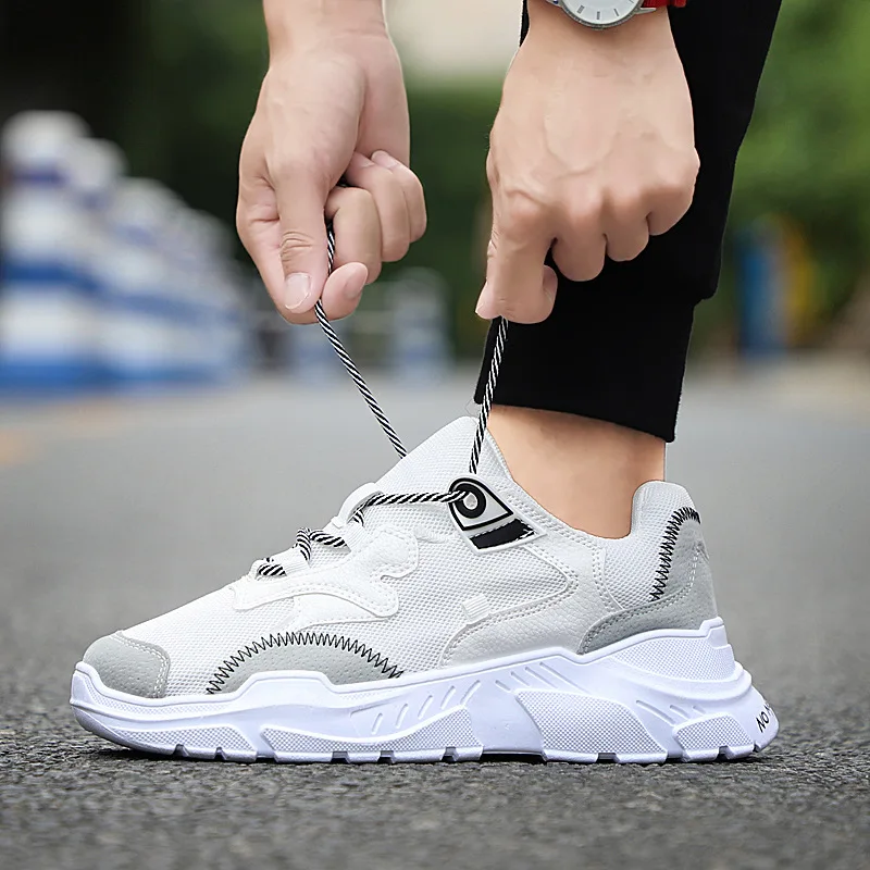 

Men Shoes 2019 Fashion Adult Male Flying Weaving Breathable Casual Chunky Running Sneakers Mans Trainers Zapatos De Hombre