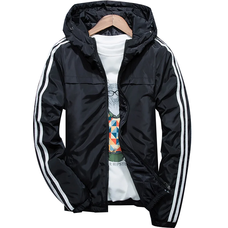 

Jacket spring and autumn men's solid color loose hooded cotton casual plus velvet warm large size S-5XL outdoor sports jacket