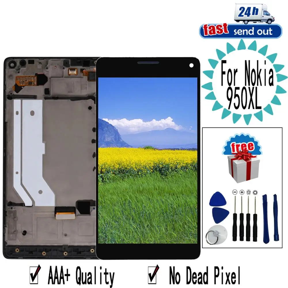 Сменный сенсорный ЖК экран для Nokia Lumia 950 XL 5 7 дюйма 950XL RM1116|Экраны мобильных
