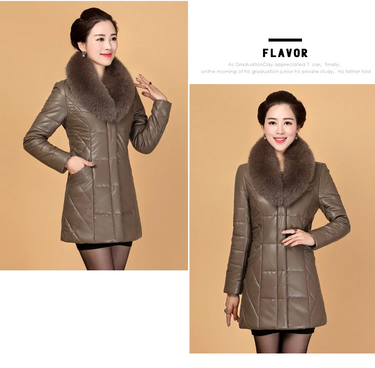 Women Elegant Winter Leather Jacket Long Thick Coat Fur Collar Jackets 2018 Fashion New Women Winter Warm Coat CH746 (18)