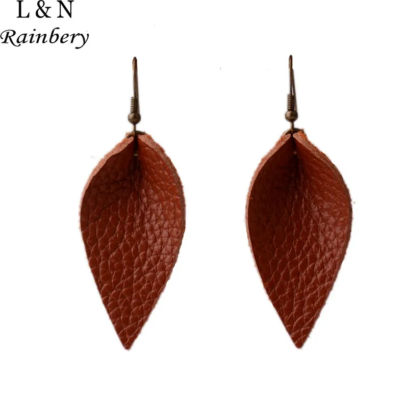 Новинка серьги капельки Rainbery из натуральной кожи с блестками различные цвета