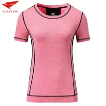 Новая женская рубашка для йоги для фитнеса, бега, занятий спортом, Спортивная футболка, быстросохнущая дышащая спортивная одежда с короткими рукавами