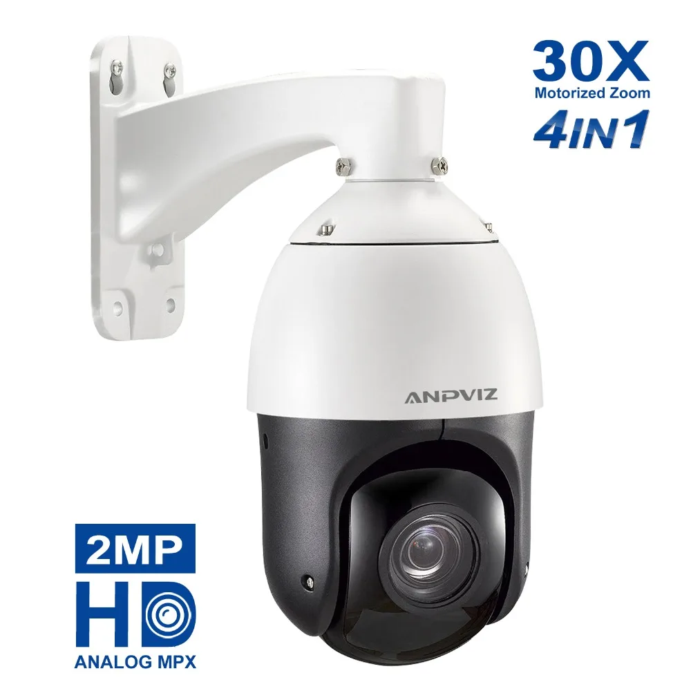 

Anpviz 1080P AHD PTZ Camera Dome Outdoor 2MP 4 IN 1 30X Zoom Auto Focus 4.7-94mm 2MP Analog High Definition IR Camera