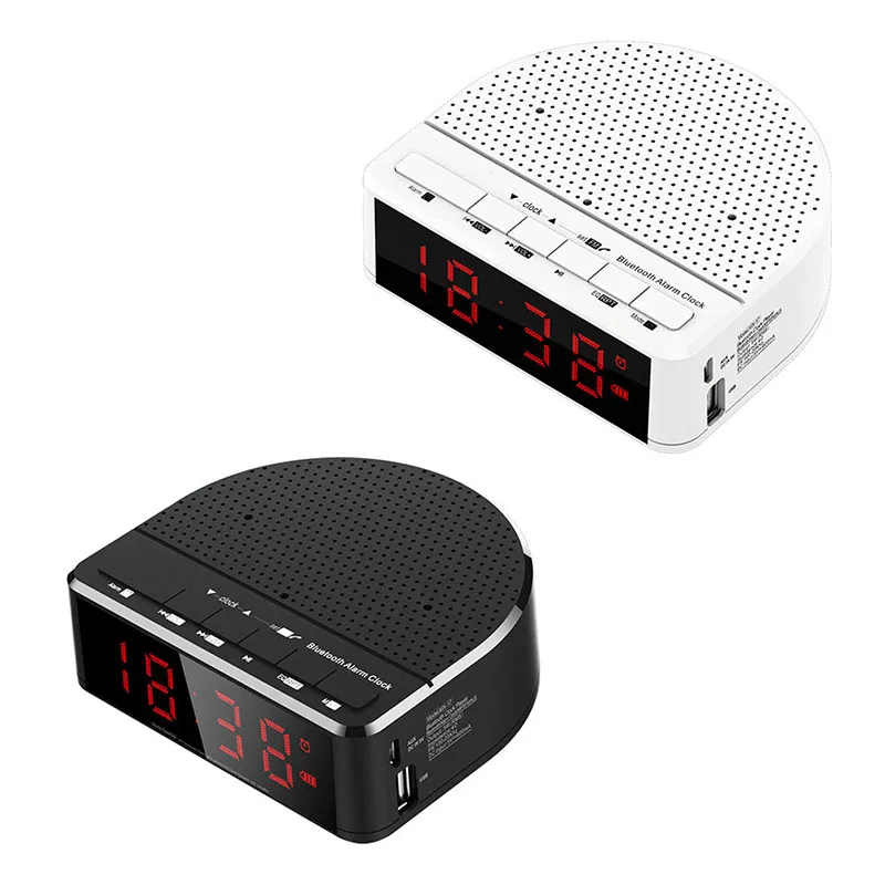 Multi function Wireless Bluetooth Speaker Music Player LED Alarm Clock