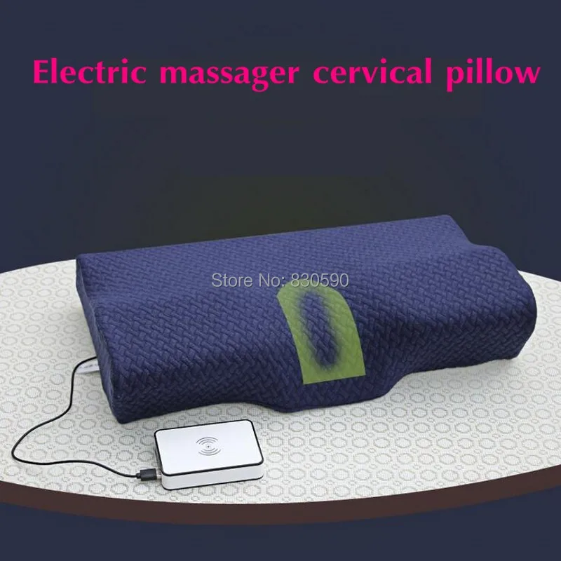 

100% imported memory foam pillow USB electric massager cervical pillow for Massage & Relaxation of Sleeping