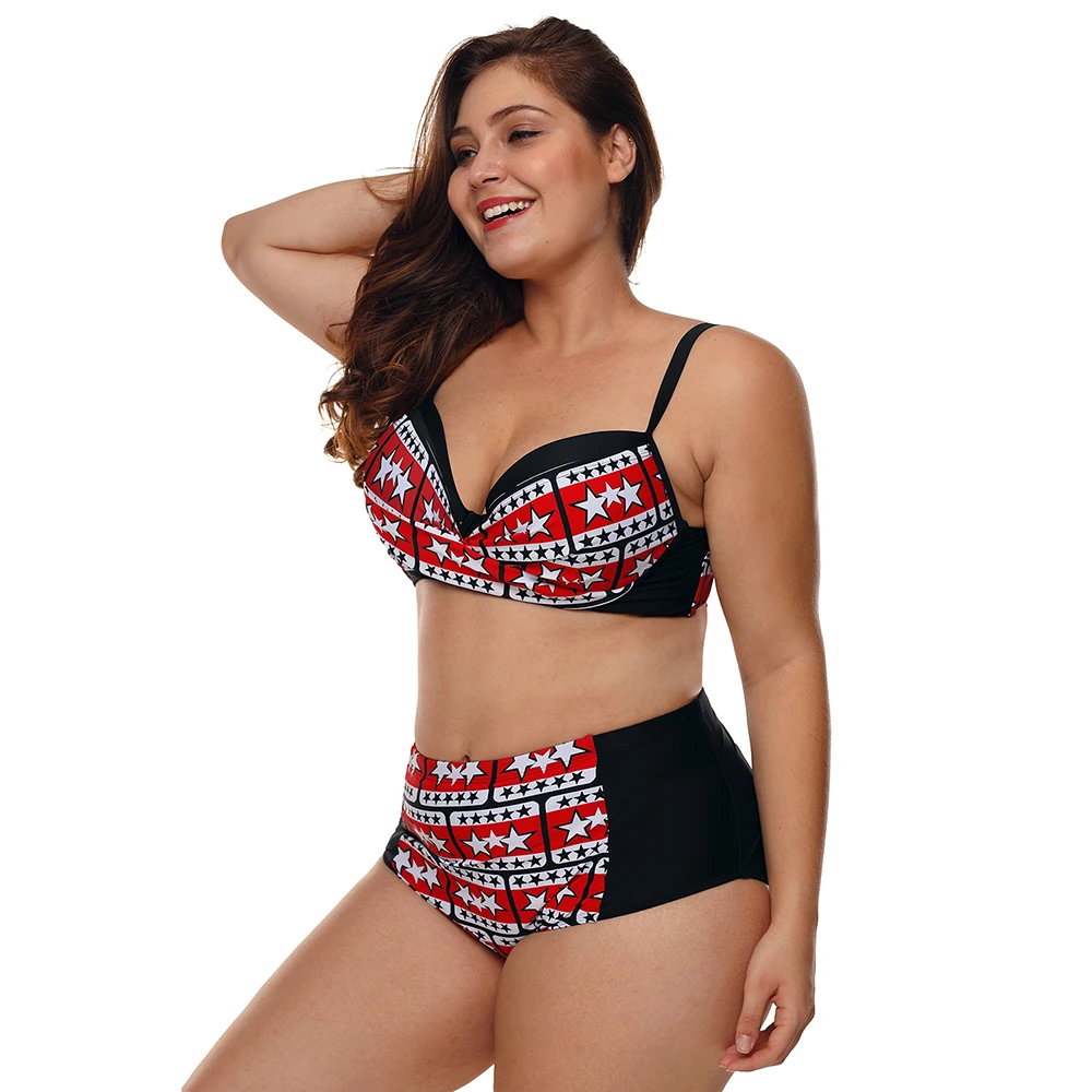 Plus-Size-Black-White-Stars-Print-Bikini-Swimsuit-LC410731-22-4