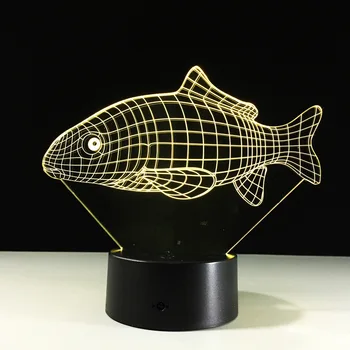 

7 Color Asian carp Lamp 3D Visual Led Night Lights for Kids Touch USB Table Lampara Lampe Baby Sleeping Nightlight Power Bank