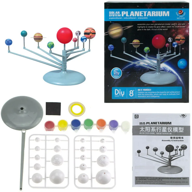 Новая Модель Планетария с солнечной системой Nine Planetarium, Набор для творчества, солнечная игрушка, набор для обучения детей, развивающие игрушки DIY