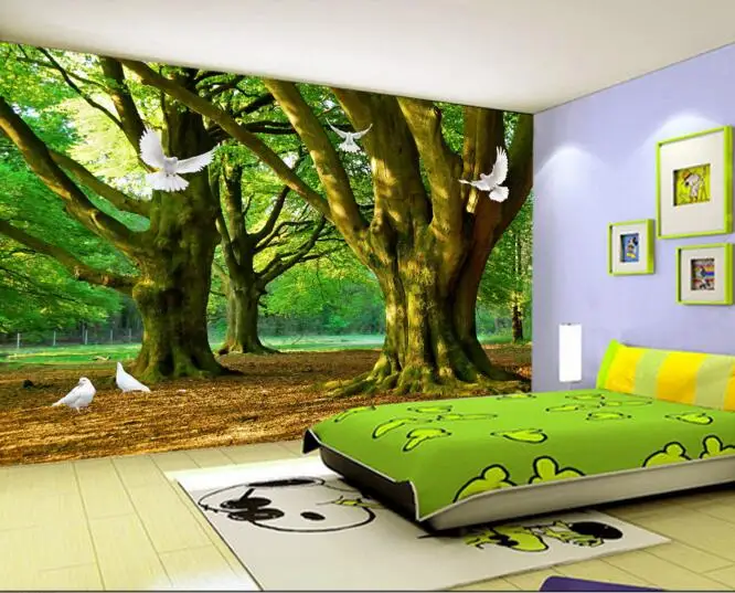 

3d wallpaper custom mural non-woven wall sticker 3d TV setting wall tree dove in flight painting photo 3d wall murals wallpaper