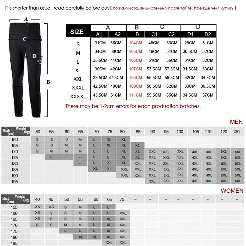 summer pant size