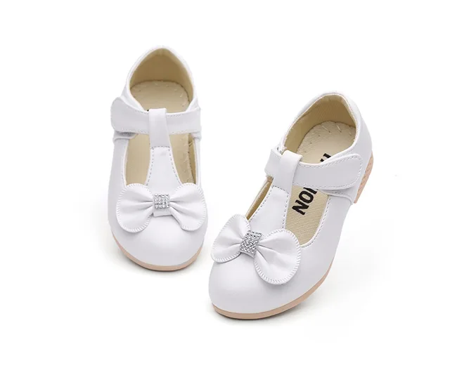 White Children Flowers Girls Kids Leather Princess Dress Shoes For