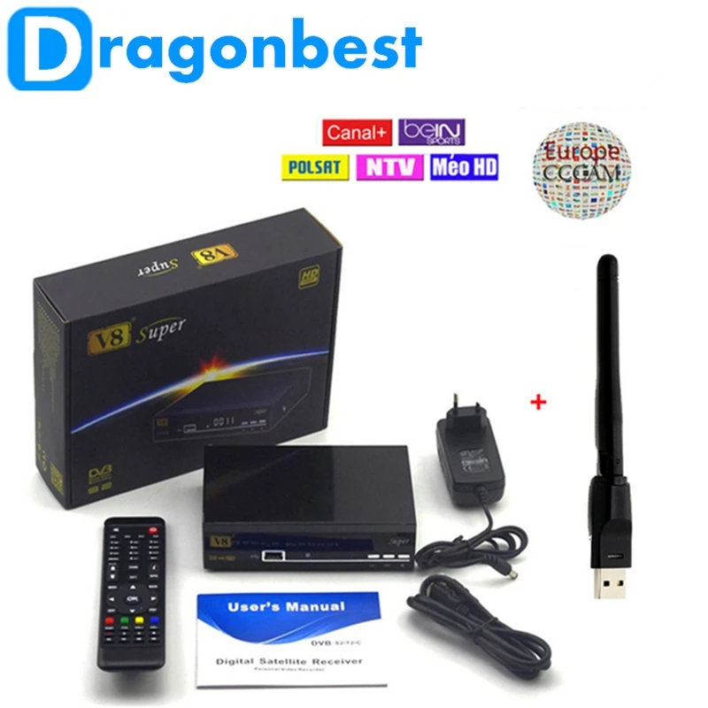 Satellite Receivers tv receptor freesat V8 Super FTA DVB S2 support