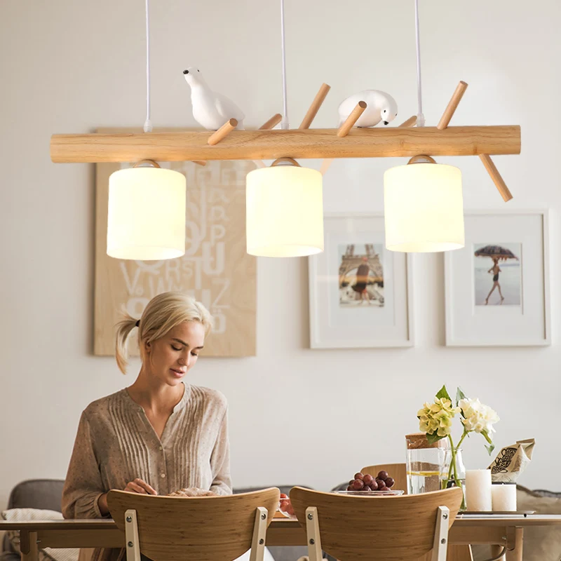 

Modern led Glass Pendant Light Nordic Dining Room Kitchen Light bird Designer Hanging Lamps Home Decor Avize Lustre Lighting E27