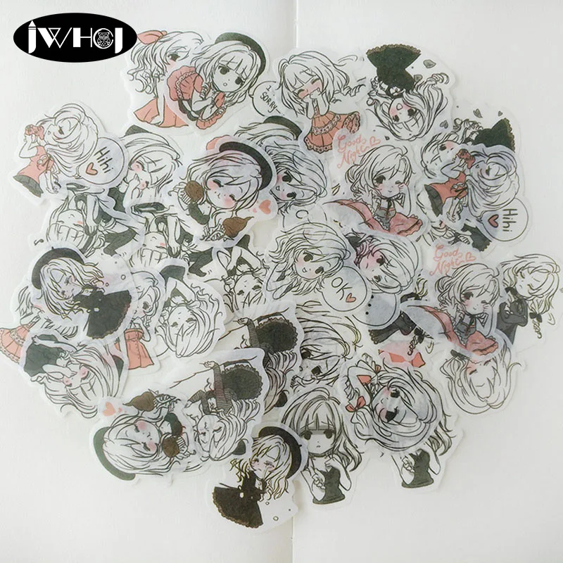 

40 pcs Cute Love girls washi paper sticker decoration sticker diy handmade album diary scrapbooking sticker Arts, Crafts gift
