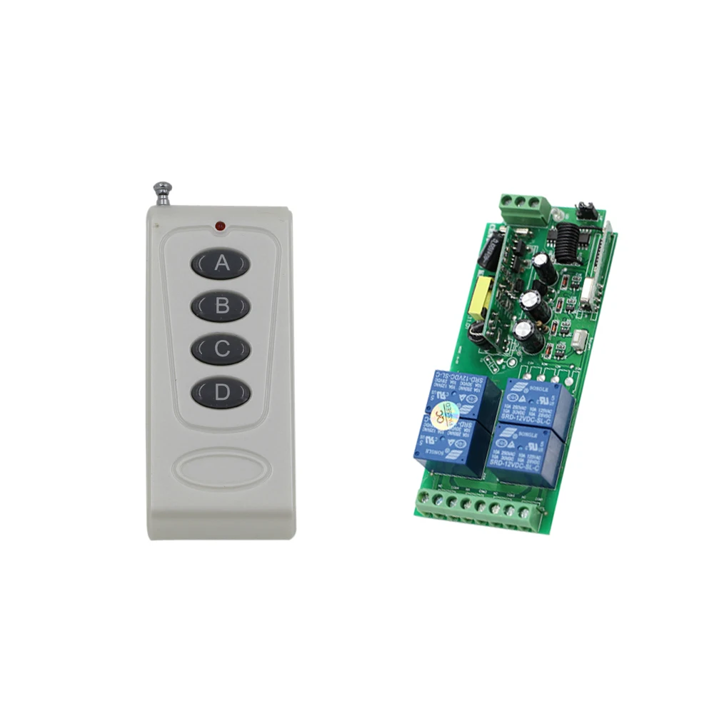 

AC 85V~250V 85V 110V 220V 250V 4CH RF Wireless Remote Control System / Radio Switch Remote Control Switch Learning Code Receiver