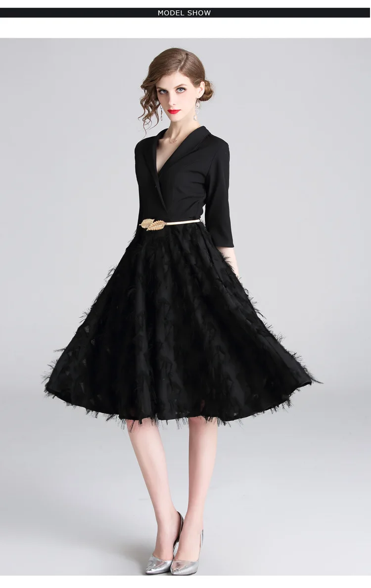 Европейское и американское высококлассное женское темпераментное платье маленькое черное платье нижнее белье бесплатный подарок - Цвет: Черный